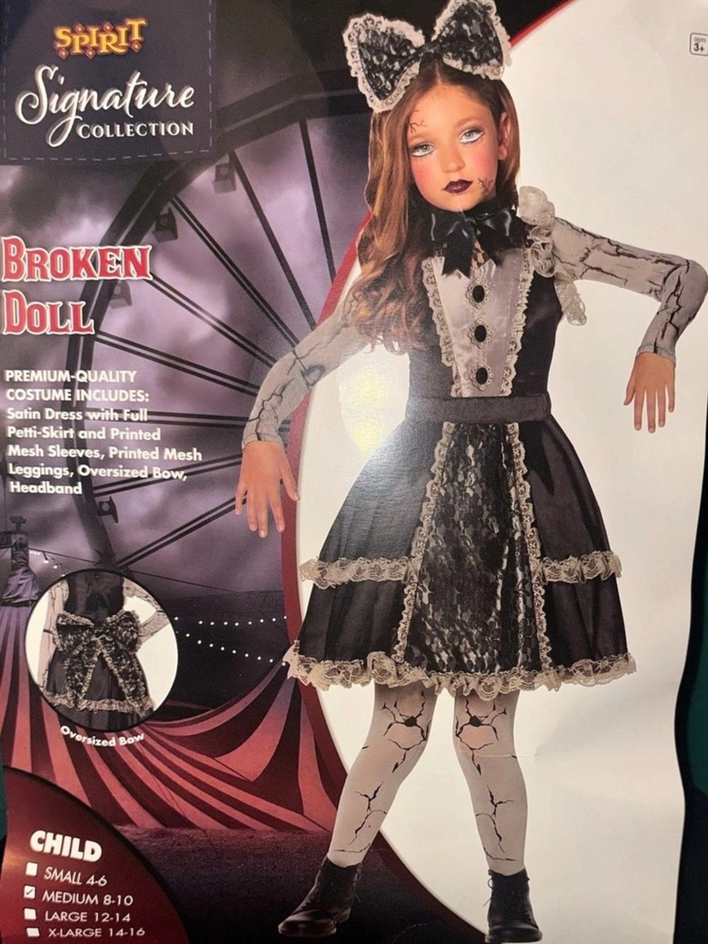 Spirit Halloween 🎃 Signature Collection Broken Doll Girls Costume Size L